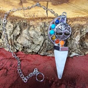 Crystal Clear Quartz Chakra Pendulum