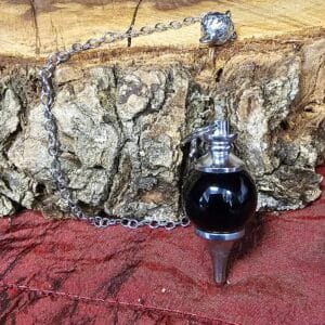 Crystal Black Obsidian Pendulum