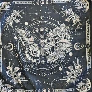 Fine Velvet Cloth-Moth and Mushrooms | Tarot & Altar Cloth🗝️