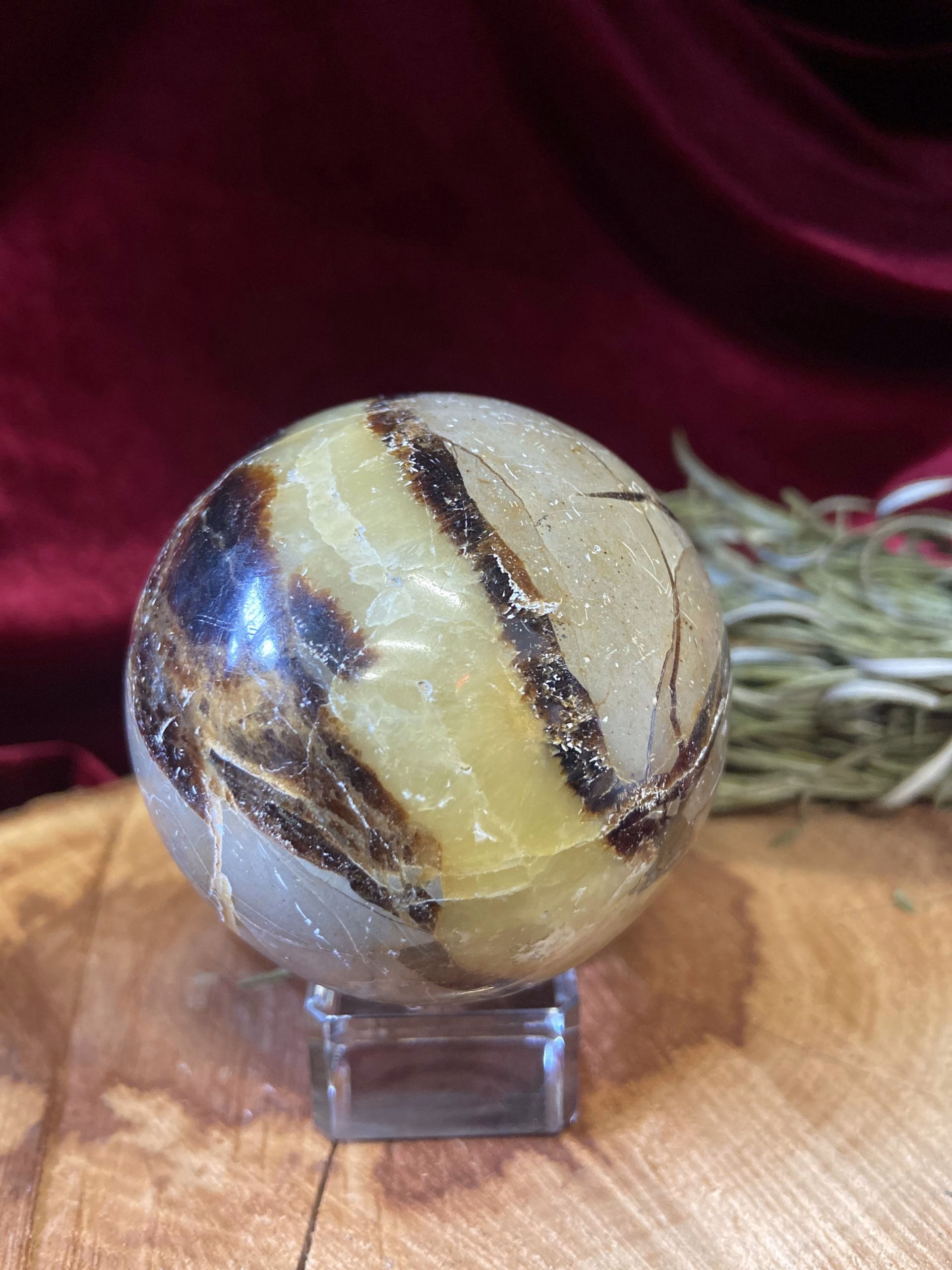 septarian, sphere, crystal, grounding, decor, gift