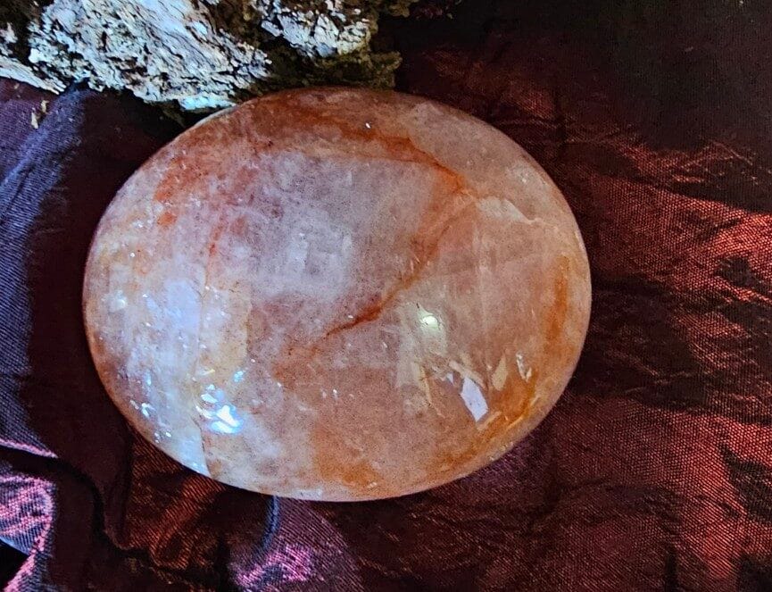 fire, quartz, palm, stone, grounding, focus, stress, relief, crystal, tools