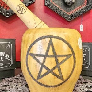 mortar and pestle, apothecary, herbs, ritual, tool,s pentacle, witchcraft