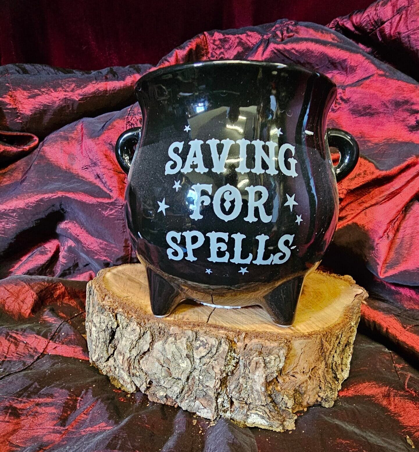 cauldron witchy, decor, money box, gothic, gift, altar, crystal stand moon decor altar decor witch decor