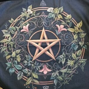 Fine Velvet Pentagram & Botanical Altar Tarot Mat